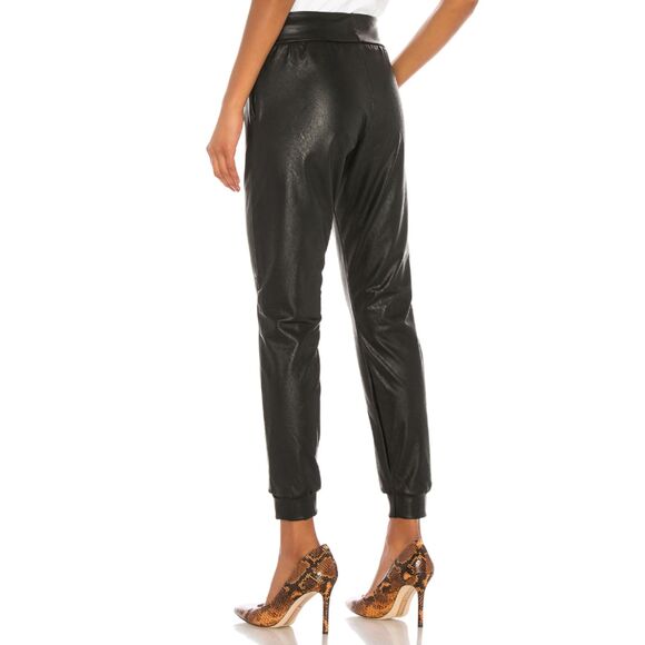 Commando Faux Leather Jogger Pants Women’s Size Medium Black Pull On Trendy - Picture 2 of 9